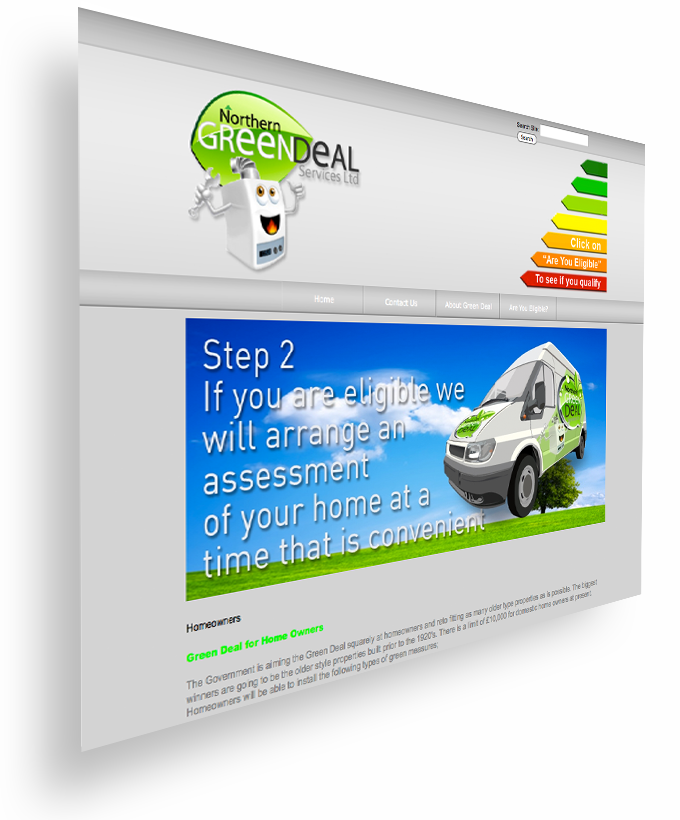Green Deal website screenshot ranged left Green Deal website screenshot ranged left